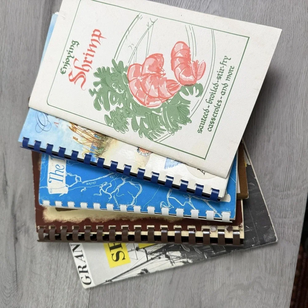 Vintage Carolina Seafood Community Cookbooks Lot 6 Outer Banks Beaufort SC NC